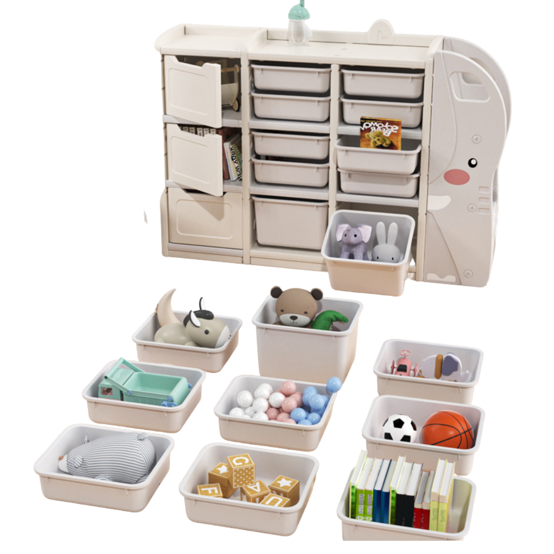 Foto 4 pulgar | Mueble Organizador Juguetero Mima2 color Beige Elefantito Grande