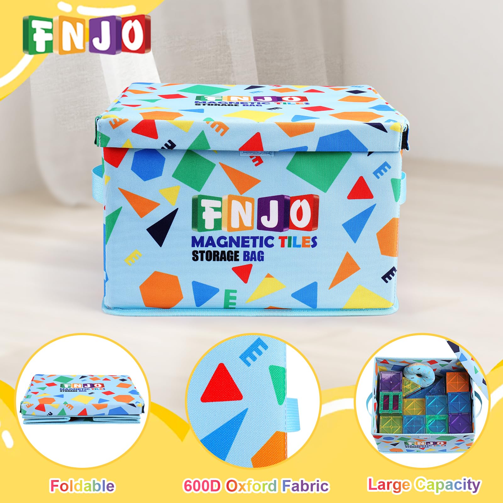 Foto 5 | Organizador De Juguetes Fnjo Con Tapa Para Azulejos Magnéticos - Venta Internacional.