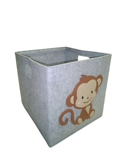 Foto 3 | Cesto Organizador De Ropa, Pañales O Juguetes Baby Room, Diseño Cuadrado Changuito, Café, Beige Y Gris.