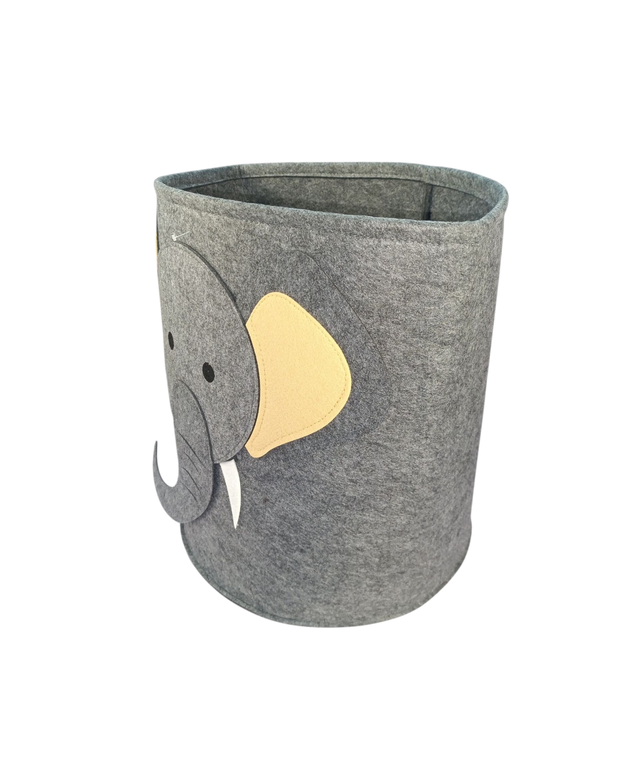 Foto 3 pulgar | Cesto Organizador De Ropa, Pañales O Juguetes Baby Room, Diseño Circular Elefante Gris/blanco.