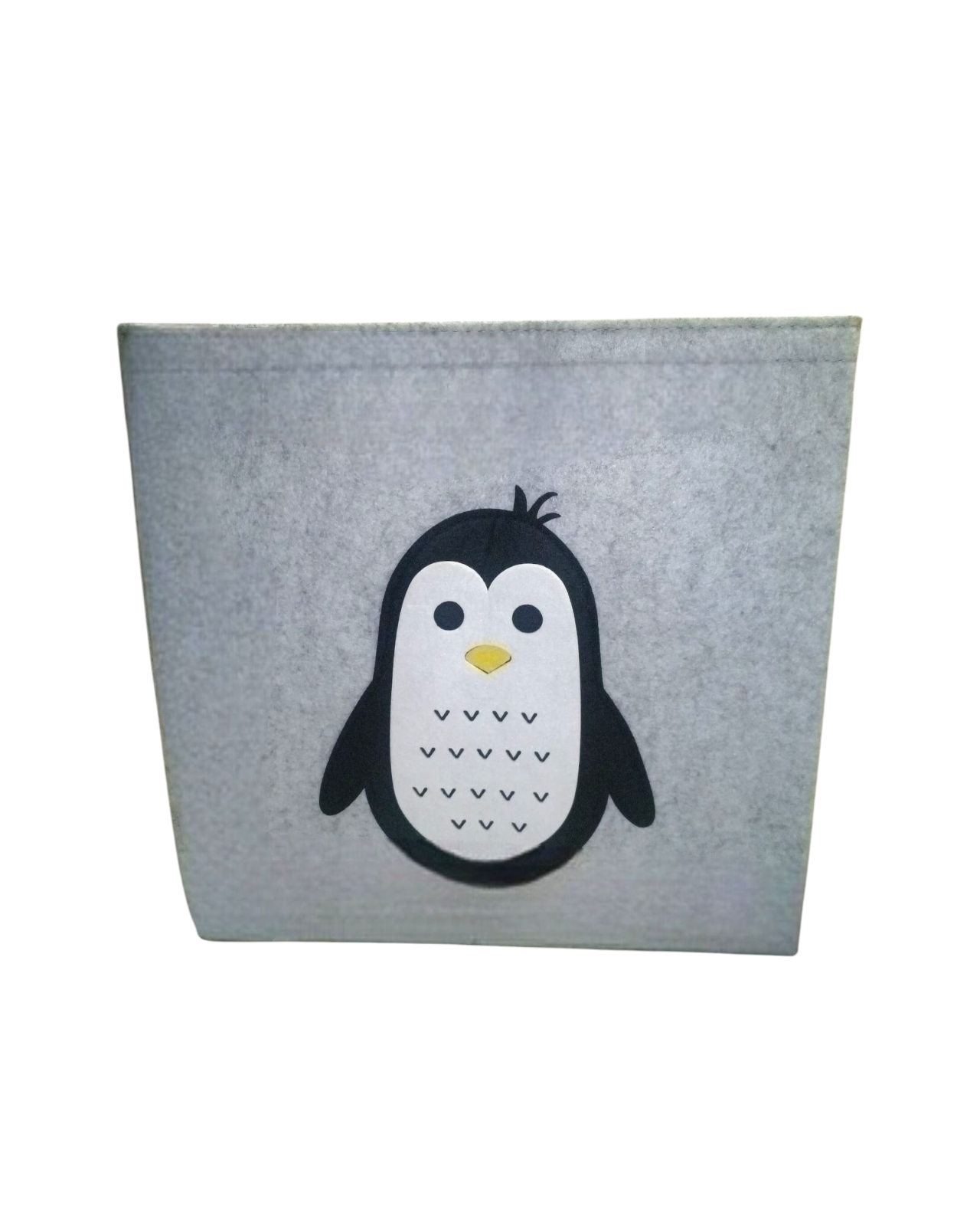 Foto 2 pulgar | Cesto Organizador De Ropa, Pañales O Juguetes Baby Room, Diseño Cuadrado Pingüino Negro/blanco Y Gris.
