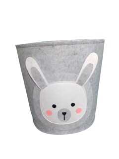 Foto 1 | Cesto Organizador De Ropa, Pañales O Juguetes Baby Room, Diseño Circular Conejo, Gris/blanco.