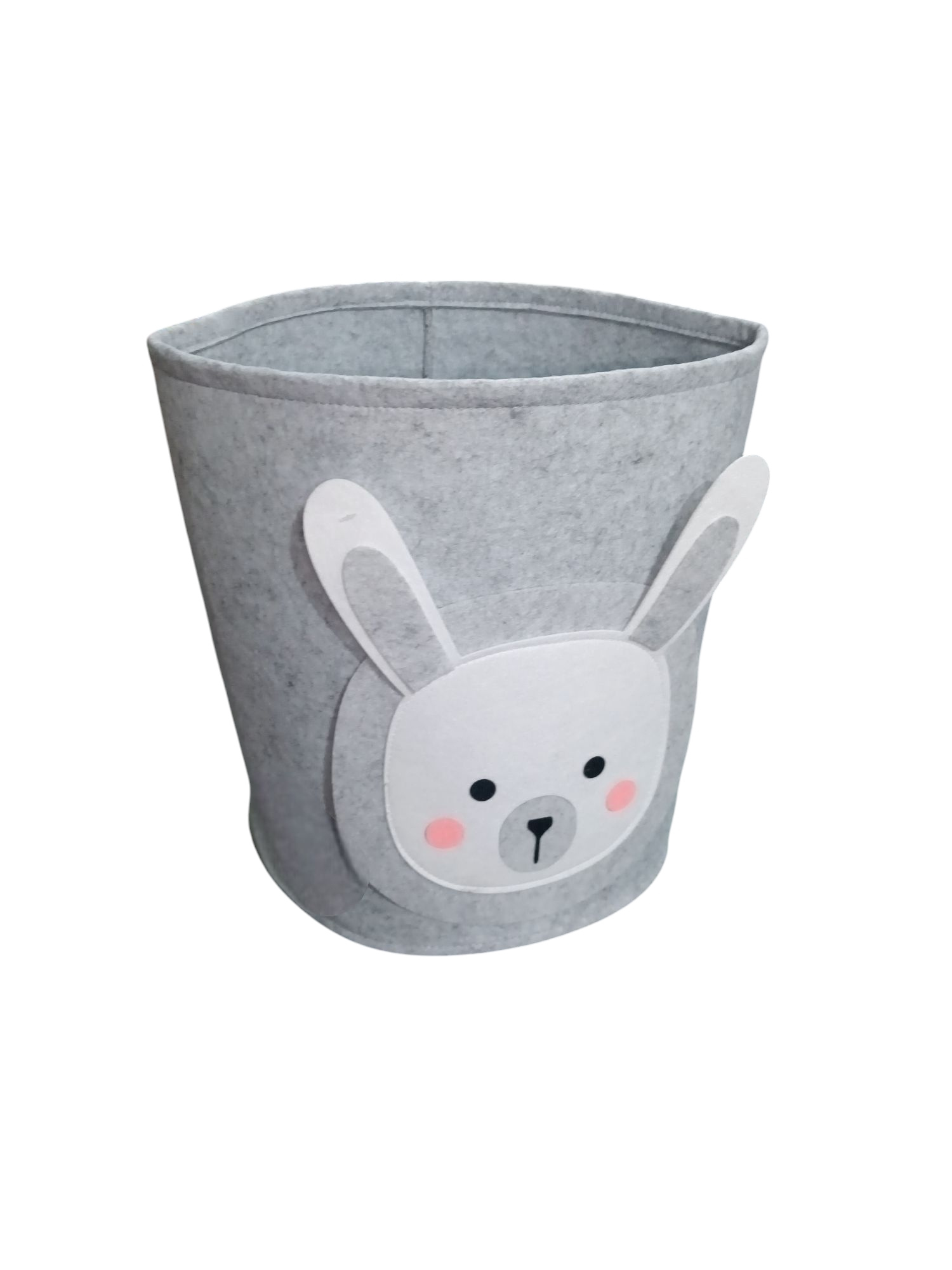 Foto 4 pulgar | Cesto Organizador De Ropa, Pañales O Juguetes Baby Room, Diseño Circular Conejo, Gris/blanco.
