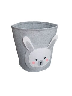 Foto 3 | Cesto Organizador De Ropa, Pañales O Juguetes Baby Room, Diseño Circular Conejo, Gris/blanco.