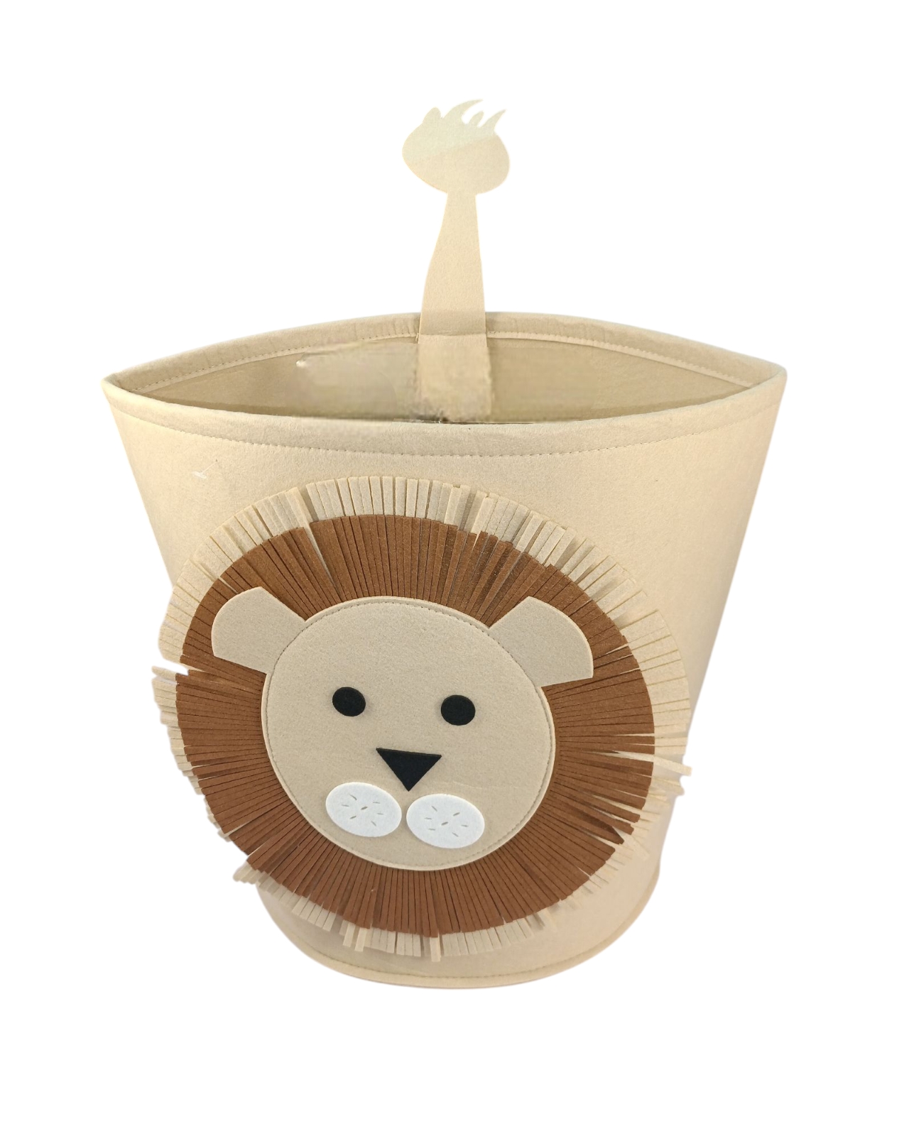 Cesto Organizador De Ropa, Pañales O Juguetes Baby Room, Diseño Circular León, Beige/café.