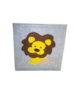 Foto 1 | Cesto Organizador De Ropa, Pañales O Juguetes Baby Room, Diseño Cuadrado León, Amarillo/café Y Gris.