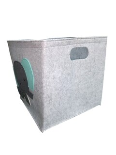 Foto 3 | Cesto Organizador De Ropa, Pañales O Juguetes Baby Room, Diseño Cuadrado Elefante Bebé, Verde/gris.