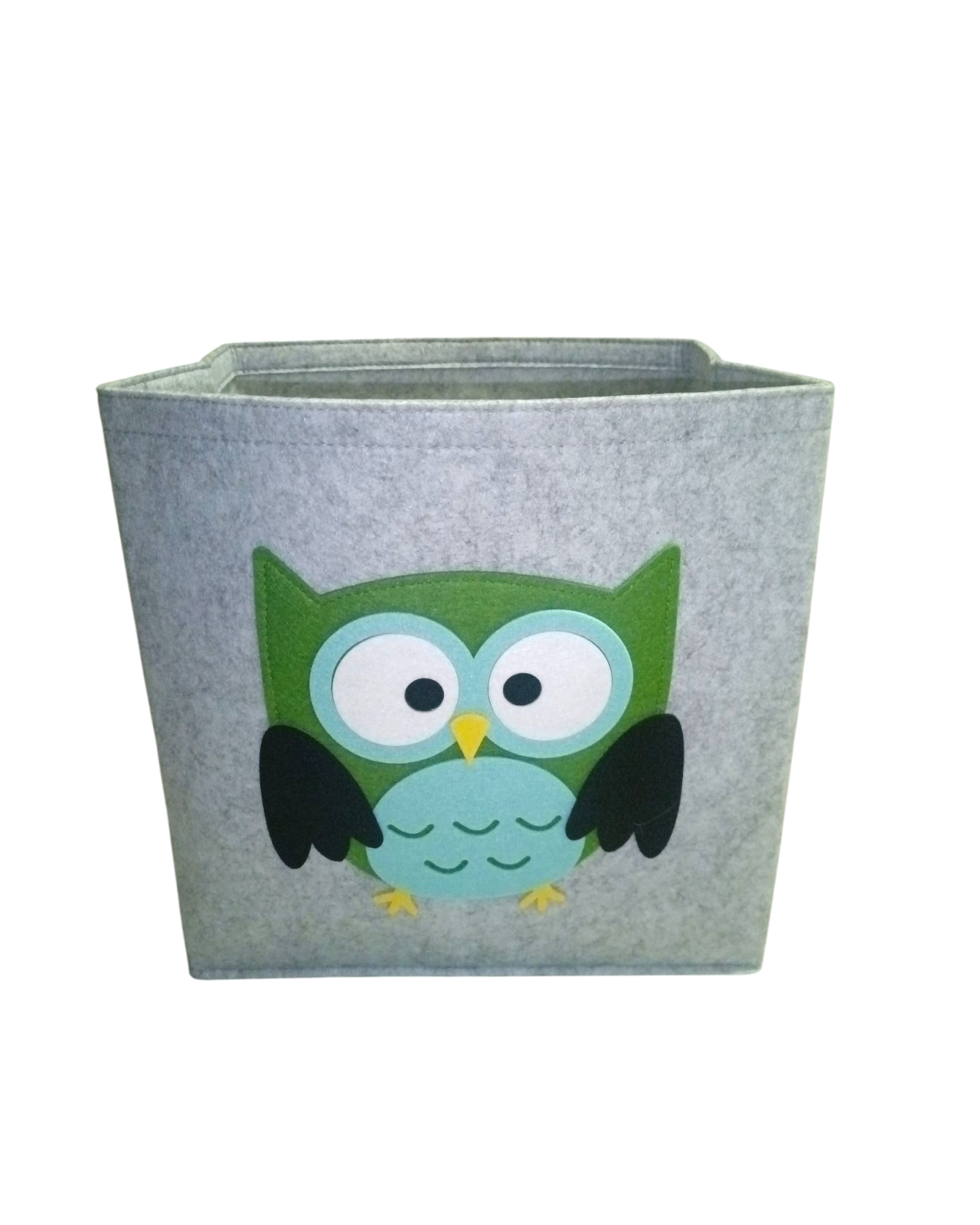 Foto 1 | Cesto Organizador De Ropa, Pañales O Juguetes Baby Room, Diseño Cuadrado Búho, Azul, Verde Y Gris.