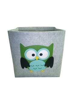 Foto 1 | Cesto Organizador De Ropa, Pañales O Juguetes Baby Room, Diseño Cuadrado Búho, Azul, Verde Y Gris.