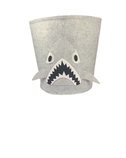 Foto 1 | Cesto Organizador De Ropa, Pañales O Juguetes Baby Room, Diseño Circular Tiburón, Gris/blanco.