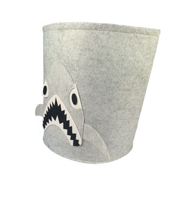 Foto 2 | Cesto Organizador De Ropa, Pañales O Juguetes Baby Room, Diseño Circular Tiburón, Gris/blanco.