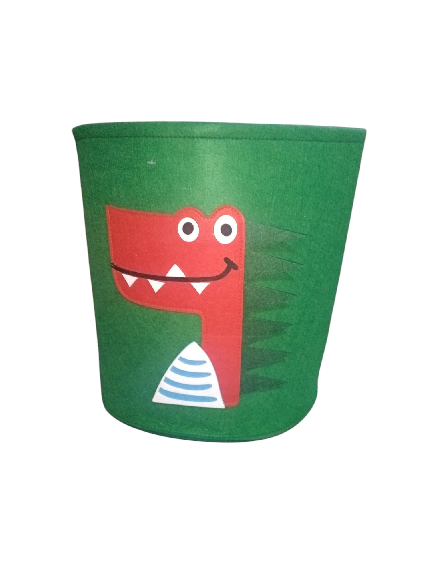 Foto 2 pulgar | Cesto Organizador De Ropa, Pañales O Juguetes Baby Room, Diseño Circular Dinosaurio, Verde/rojo.