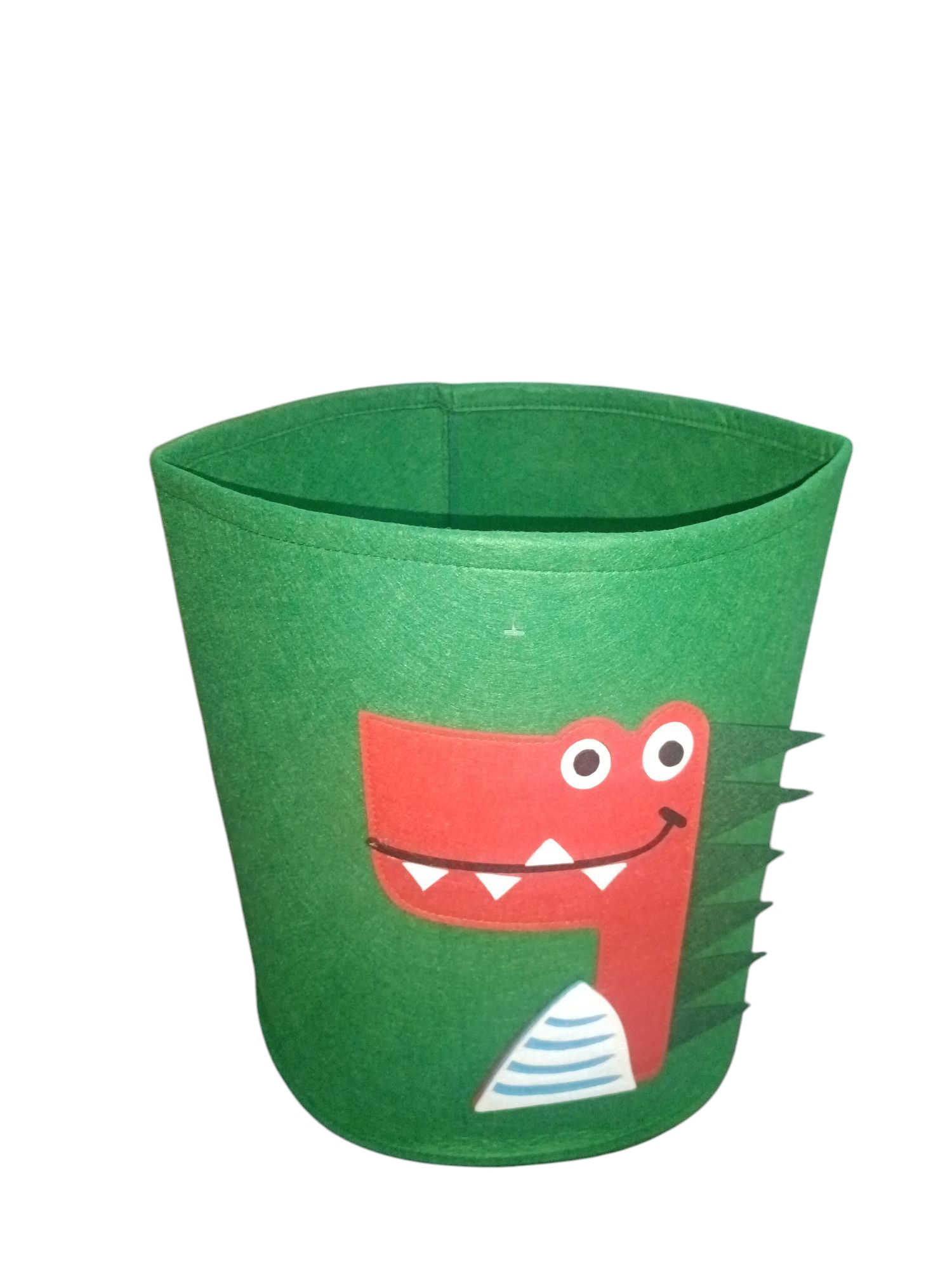 Foto 4 pulgar | Cesto Organizador De Ropa, Pañales O Juguetes Baby Room, Diseño Circular Dinosaurio, Verde/rojo.