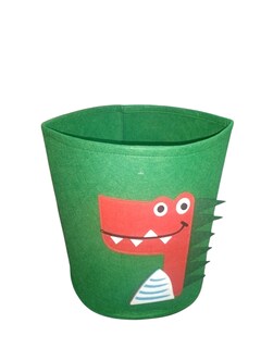 Foto 3 | Cesto Organizador De Ropa, Pañales O Juguetes Baby Room, Diseño Circular Dinosaurio, Verde/rojo.