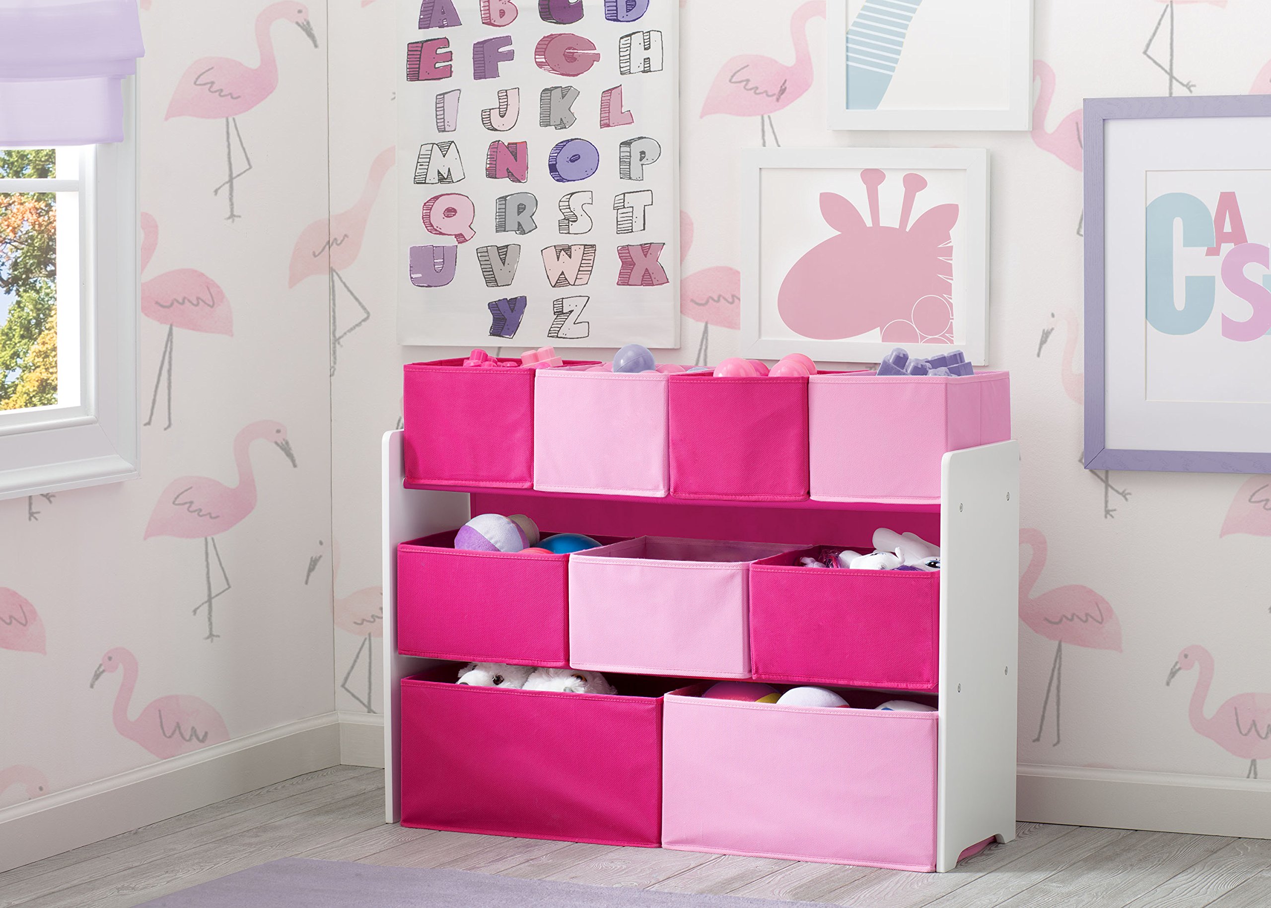 Foto 3 pulgar | Organizador De Juguetes Delta Children Deluxe Con Compartimentos Múltiples, Color Blanco Y Rosa - Venta Internacional.