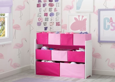 Foto 2 | Organizador De Juguetes Delta Children Deluxe Con Compartimentos Múltiples, Color Blanco Y Rosa - Venta Internacional.