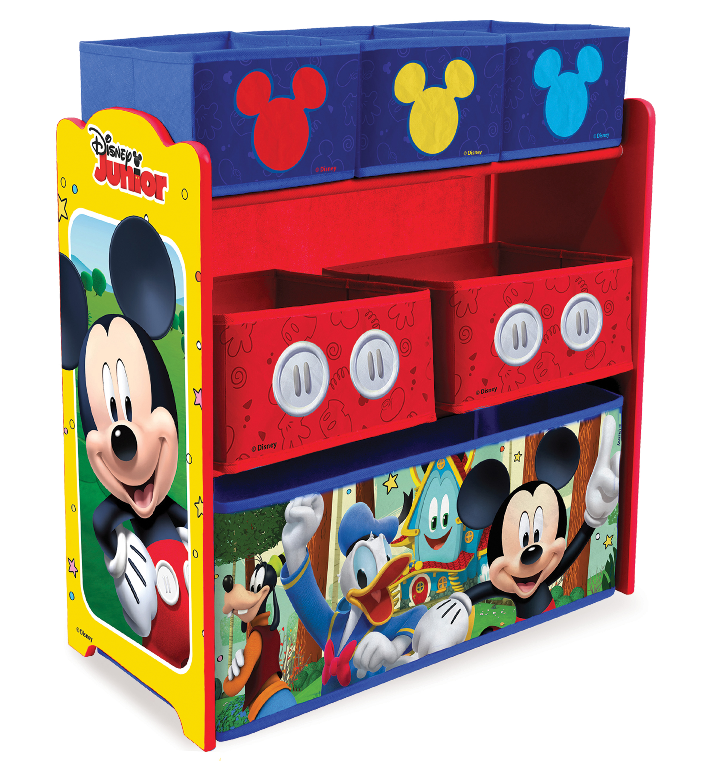 Foto 1 | Kids House Organizador De Juguetes De Madera De Disney Mickey Mouse, 6 Contenedores De Almancenamieto Extraibles Multi