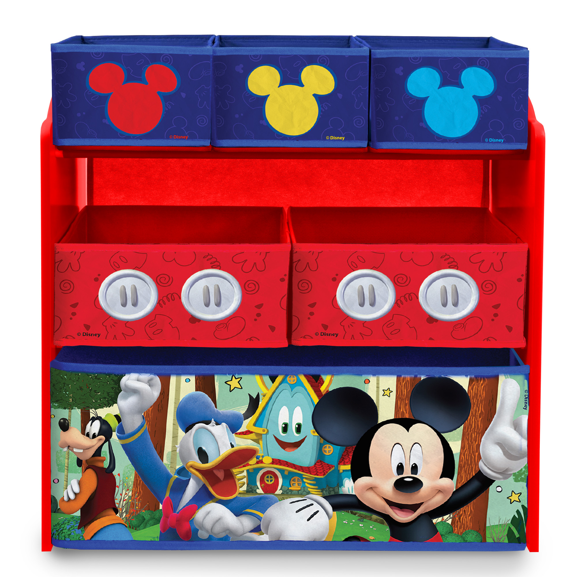 Foto 7 pulgar | Kids House Organizador De Juguetes De Madera De Disney Mickey Mouse, 6 Contenedores De Almancenamieto Extraibles Multi