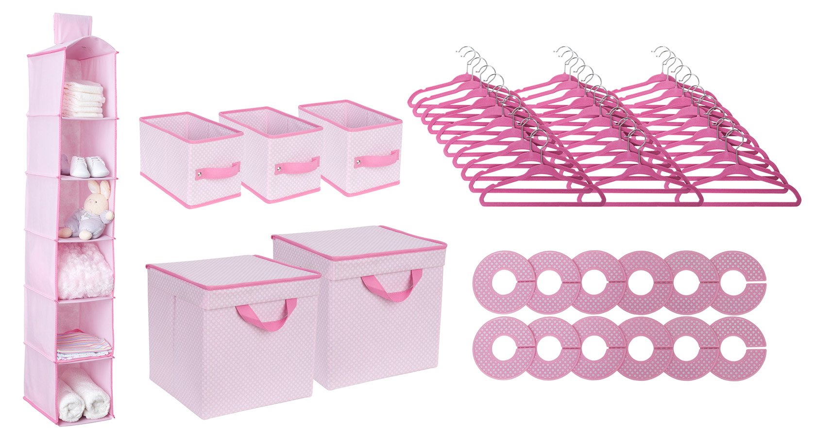 Foto 1 | Set De Almacenamiento Infantil Delta Children, 48 Piezas, Color Rosa Pálido - Venta Internacional.