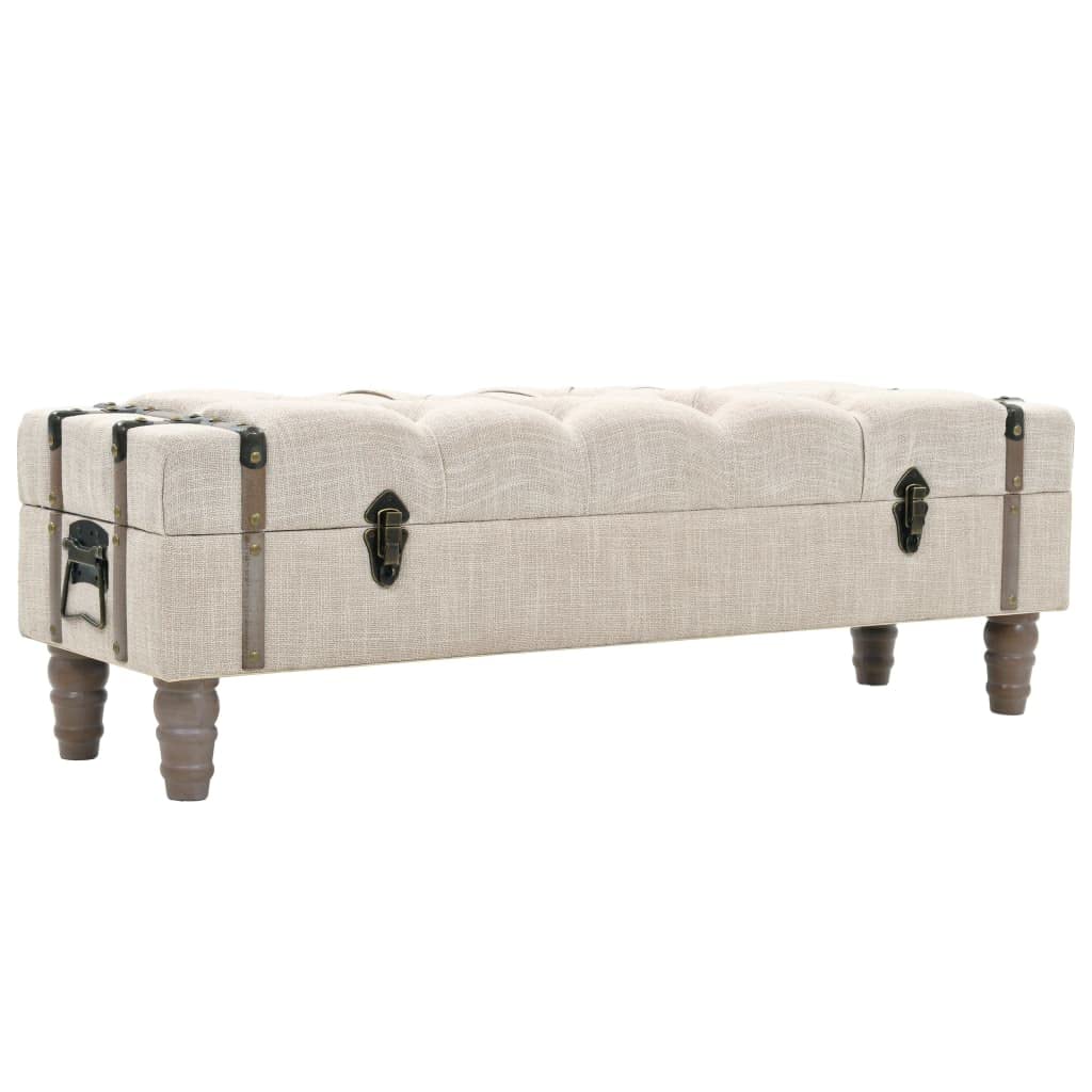 Banco De Almacenamiento Vidaxl  Baúl De Entrada Retro  Color Crema  Madera De Pino - Venta Internacional.