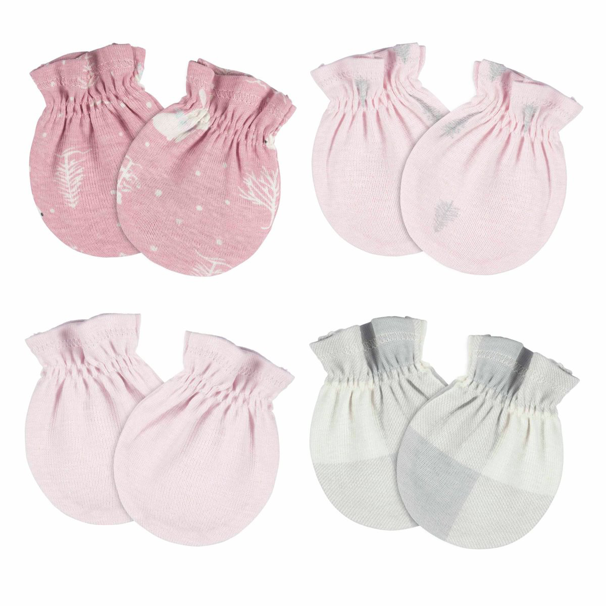 Foto 1 | Mitones Gerber Essentials Bebé Rosa 4 Pzs Antirrasguños 0-3m
