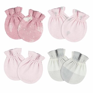 Foto 1 | Mitones Gerber Essentials Bebé Rosa 4 Pzs Antirrasguños 0-3m