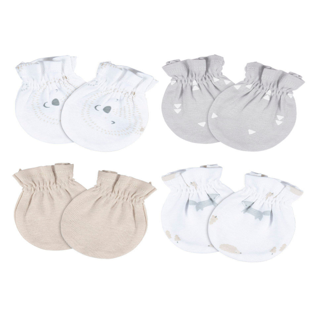 Foto 1 | Mitones Gerber Essentials Bebé Blanco Gris Antirrasguños