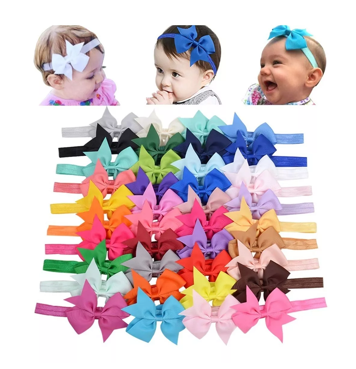 Foto 4 | Diademas De Moño Para Bebé Niñas 40 Colores Diferentes