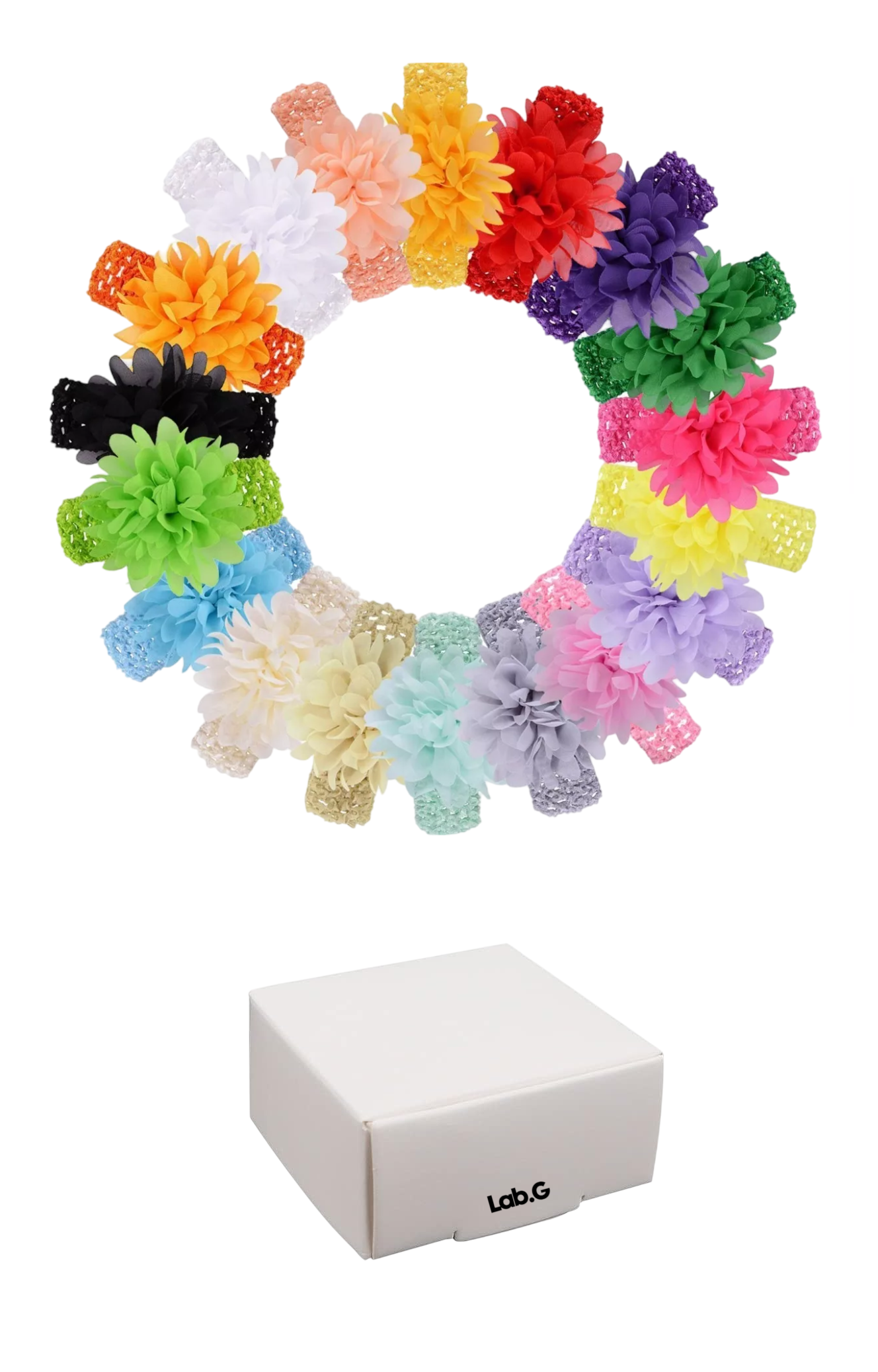 Diadema Elástica Con Flores De Encaje Para Niñas, 18 Colores