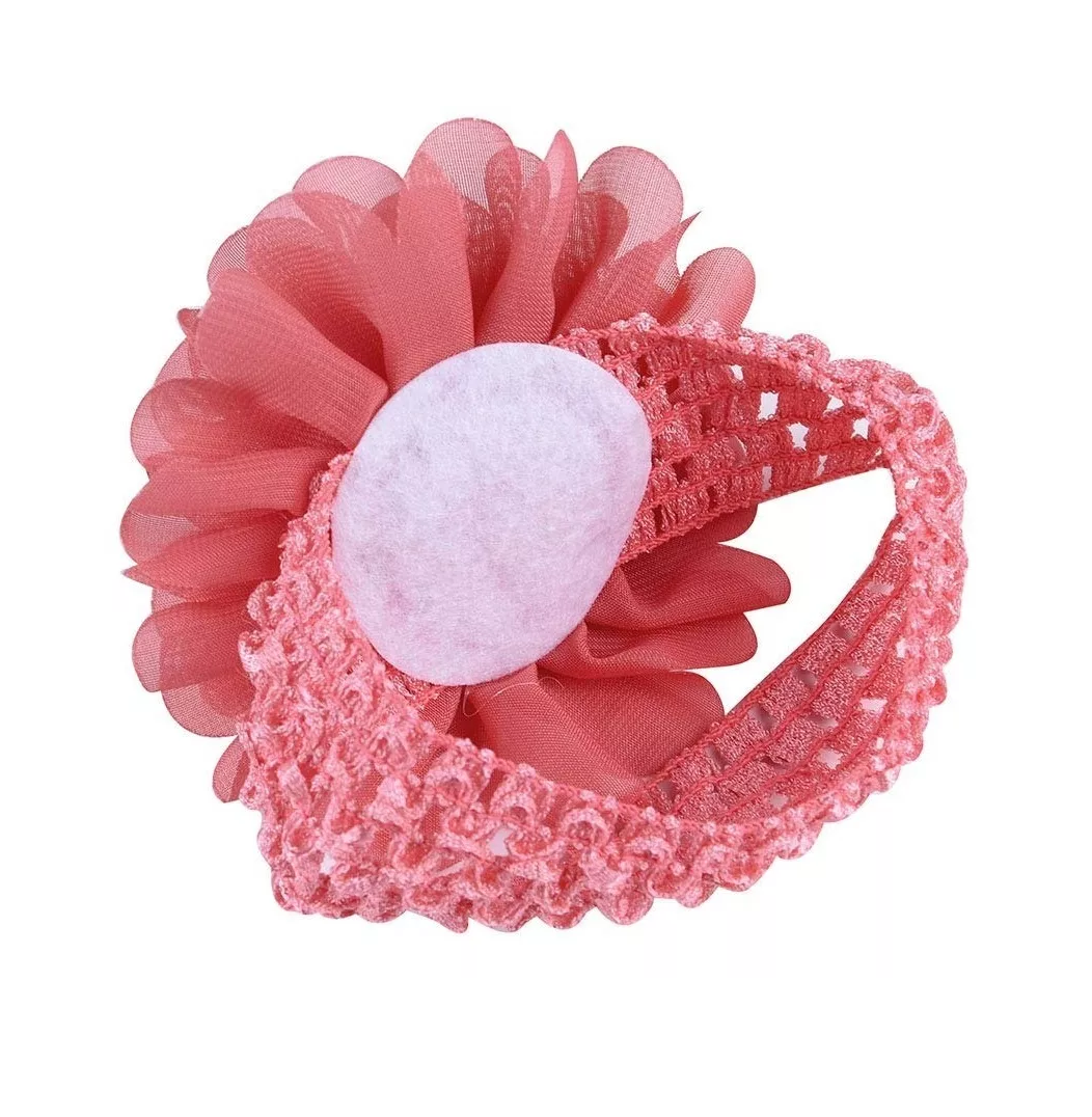 Foto 3 pulgar | Diadema Elástica Con Flores De Encaje Para Niñas, 18 Colores