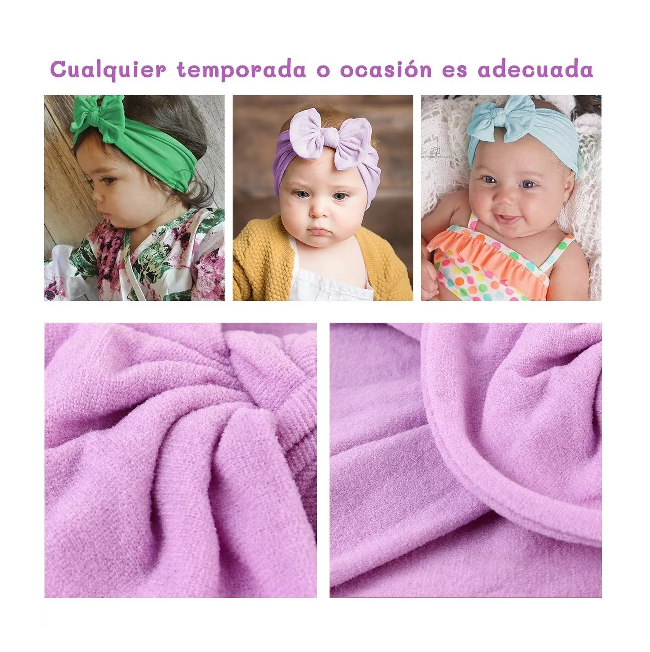 Foto 5 pulgar | Diademas De Lazo De Nailón Para Bebé Bandas 16 Piezas, Multicolor