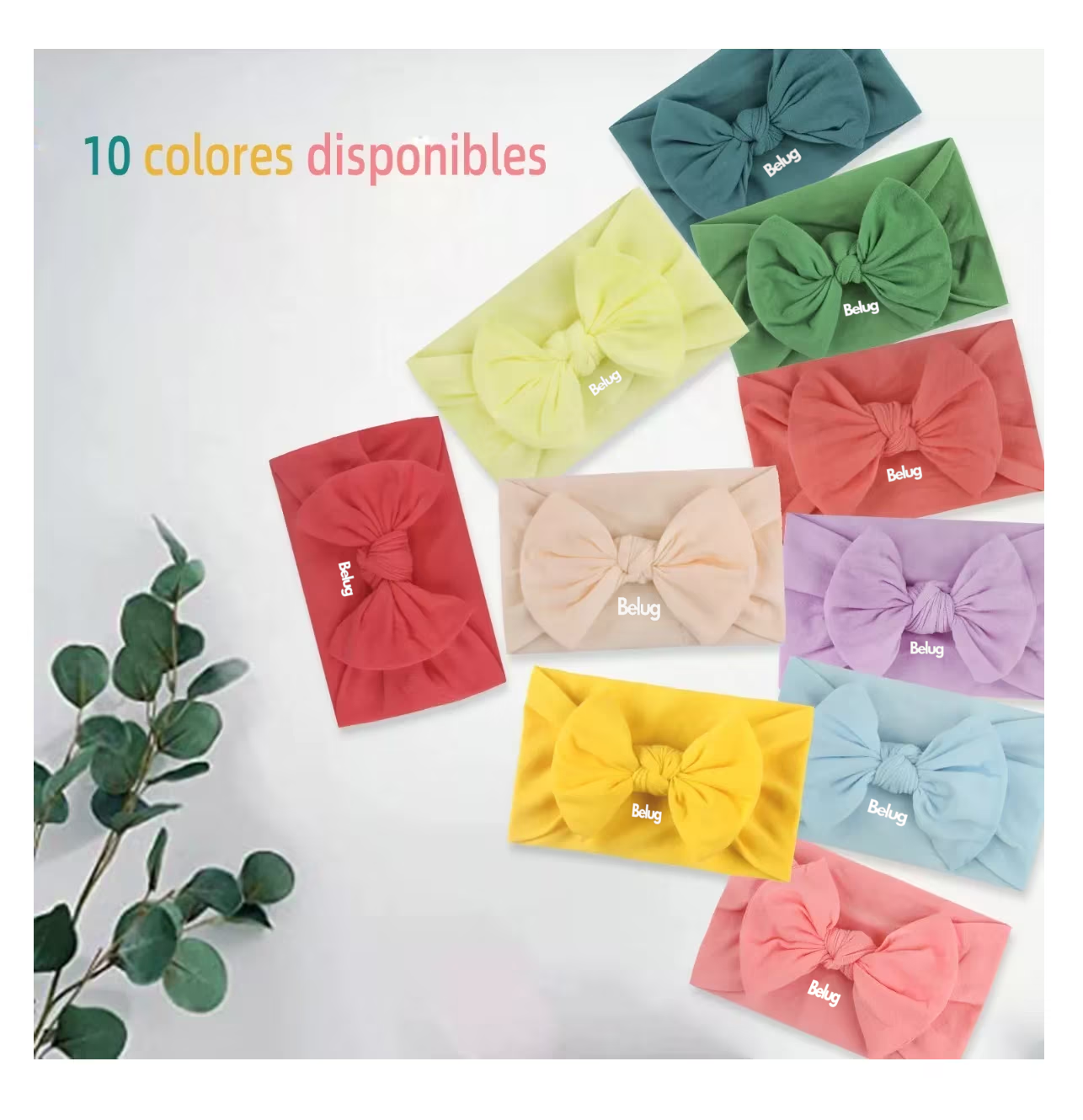Foto 5 pulgar | Tiaras Para Niñas Bebes Turbante Headwrap Belug, 10 Piezas Multicolor