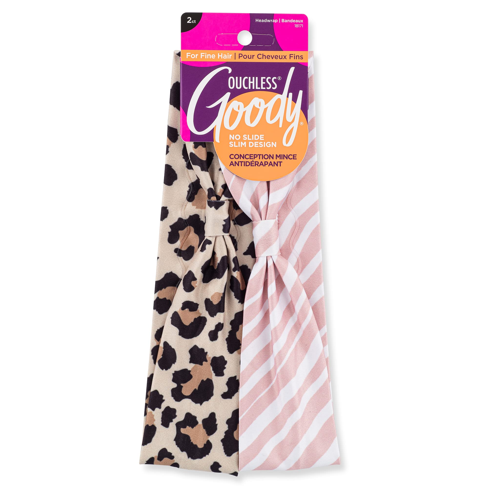 Foto 2 pulgar | Headwraps Goody Low Profile Para Cabello Fino, 2 Guepardos Y Rayas - Venta Internacional.