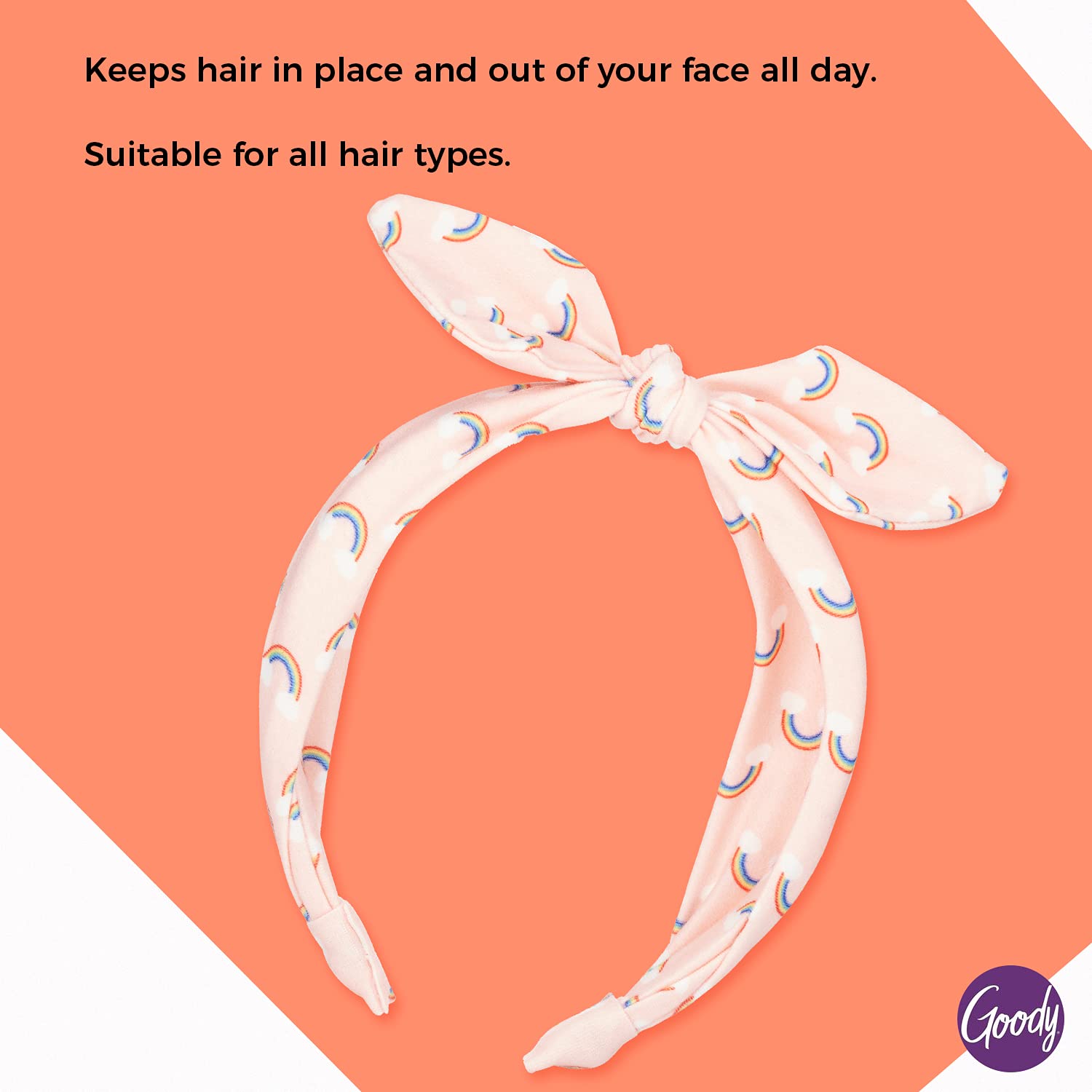 Foto 4 pulgar | Diadema Goody Kids Con Estampado De Arcoíris, Ajuste Cómodo, Tipo De Cabello - Venta Internacional.