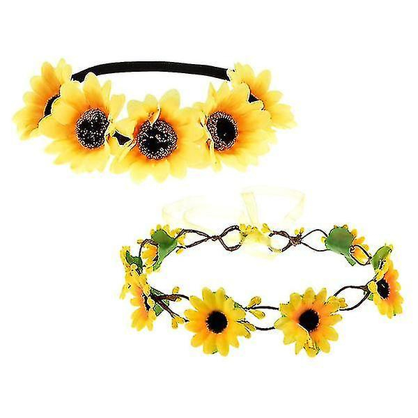 Foto 2 pulgar | Diademas Huoguo  Corona Elástica De Girasoles Bohemios  2 Unidades - Venta Internacional.