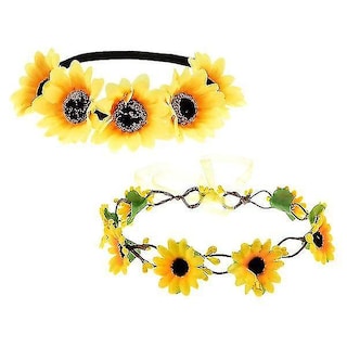 Foto 1 | Diademas Huoguo Corona Elástica De Girasoles Bohemios 2 Unidades - Venta Internacional.