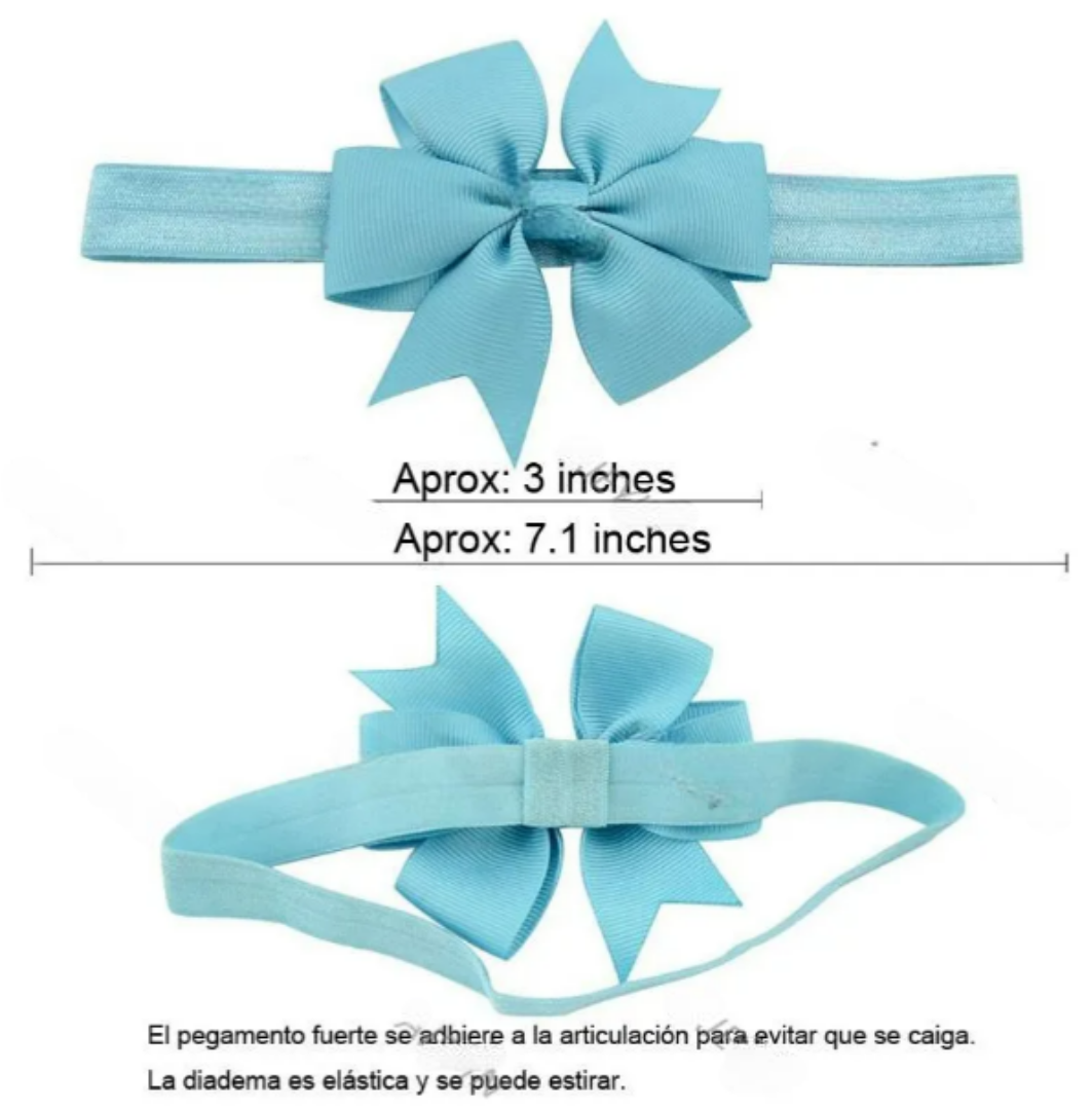 Foto 3 pulgar | Diademas Xtellar Luxury Para Bebés  Vinchas Elásticas De 20 Colores Con Elegante Moño