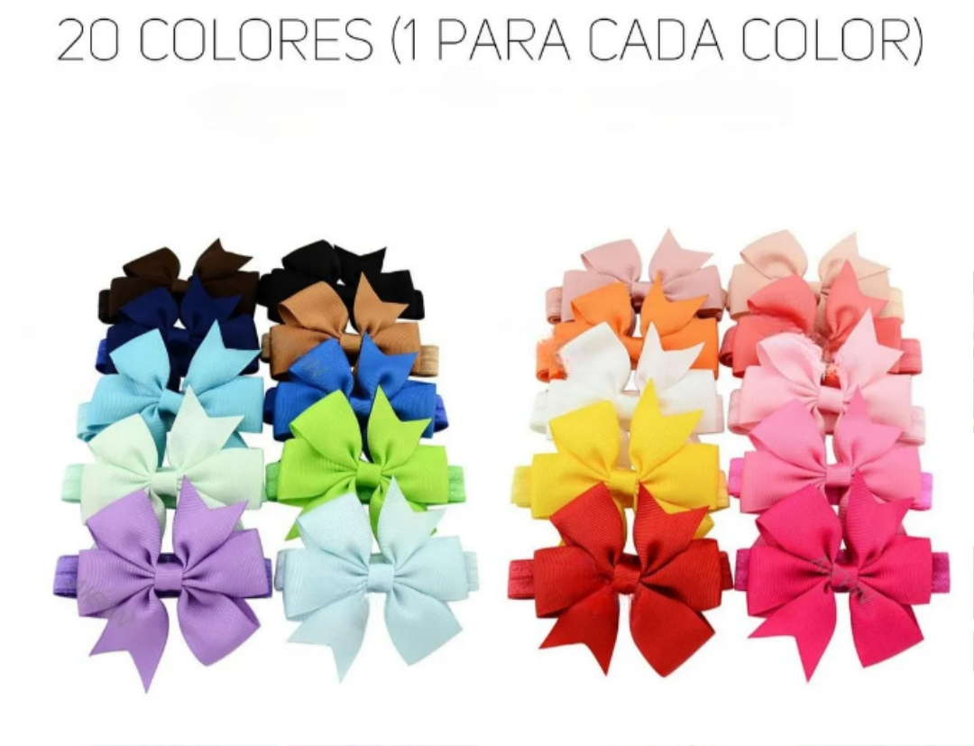 Foto 5 pulgar | Diademas Xtellar Luxury Para Bebés  Vinchas Elásticas De 20 Colores Con Elegante Moño
