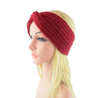 Foto 2 | Diademas Huoguo De Lana Tejida A Ganchillo Para Otoño E Invierno 4 Unidades - Venta Internacional.