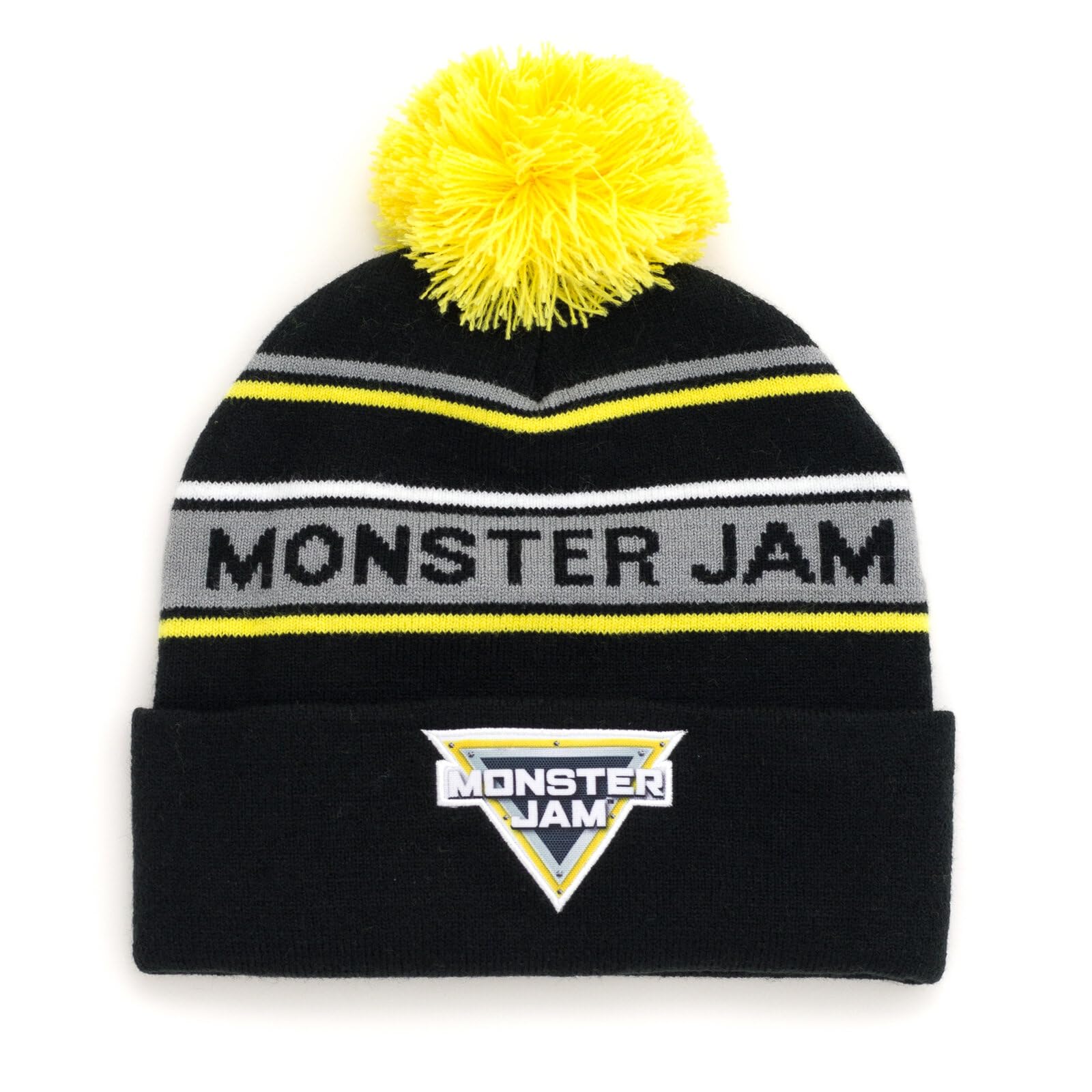 Gorro De Invierno Beanie Con El Logotipo De Monster Jam, Negro/amarillo, Para Niños Pequeños - Venta Internacional.