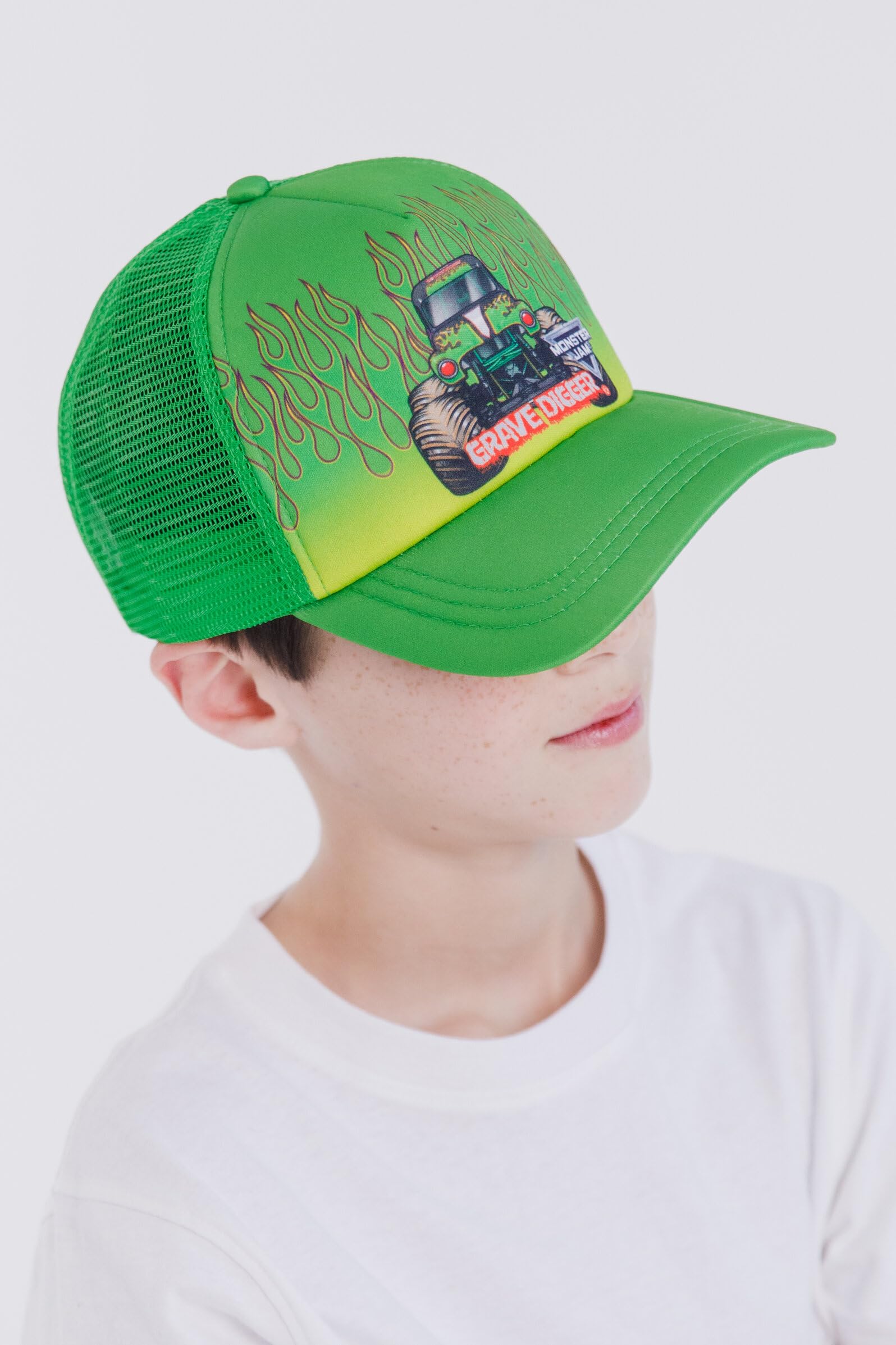Foto 3 pulgar | Gorra De Béisbol Monster Jam Grave Digger Green Para Niños Pequeños - Venta Internacional.