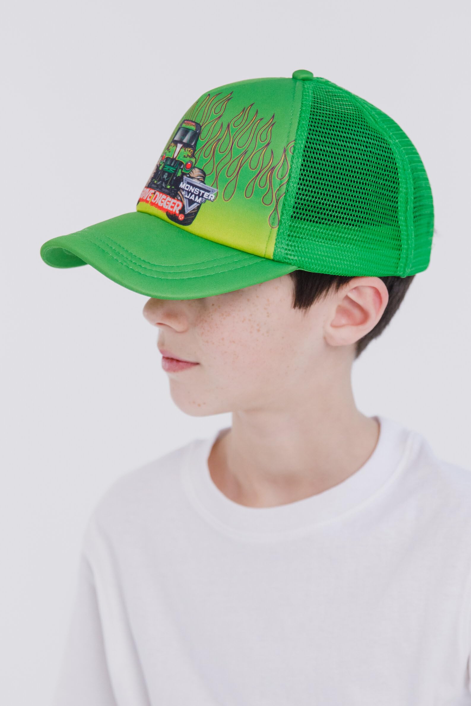 Foto 4 pulgar | Gorra De Béisbol Monster Jam Grave Digger Green Para Niños Pequeños - Venta Internacional.