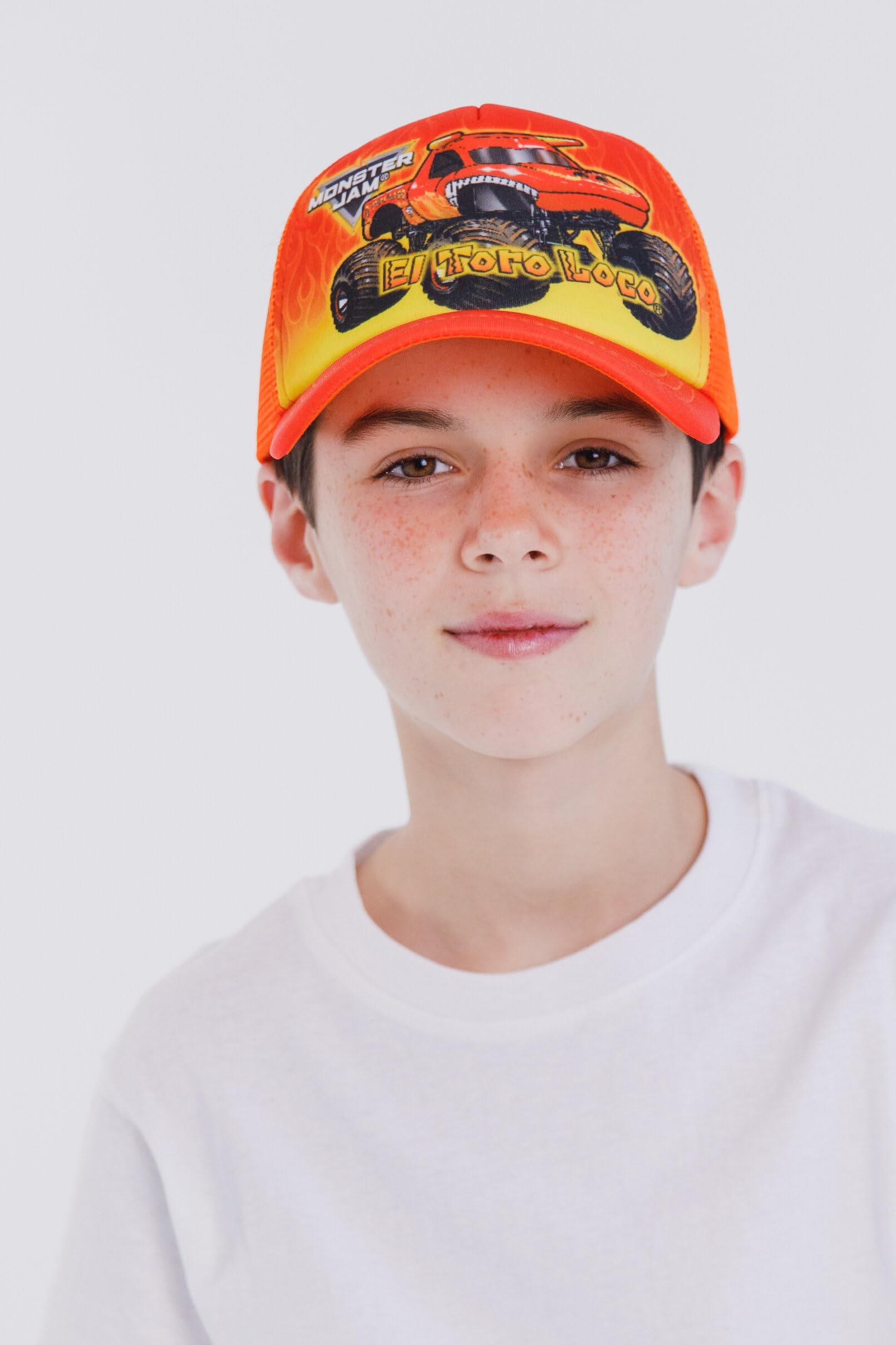 Foto 3 pulgar | Gorra De Béisbol Monster Jam El Toro Loco Naranja Para Niños Pequeños - Venta Internacional.