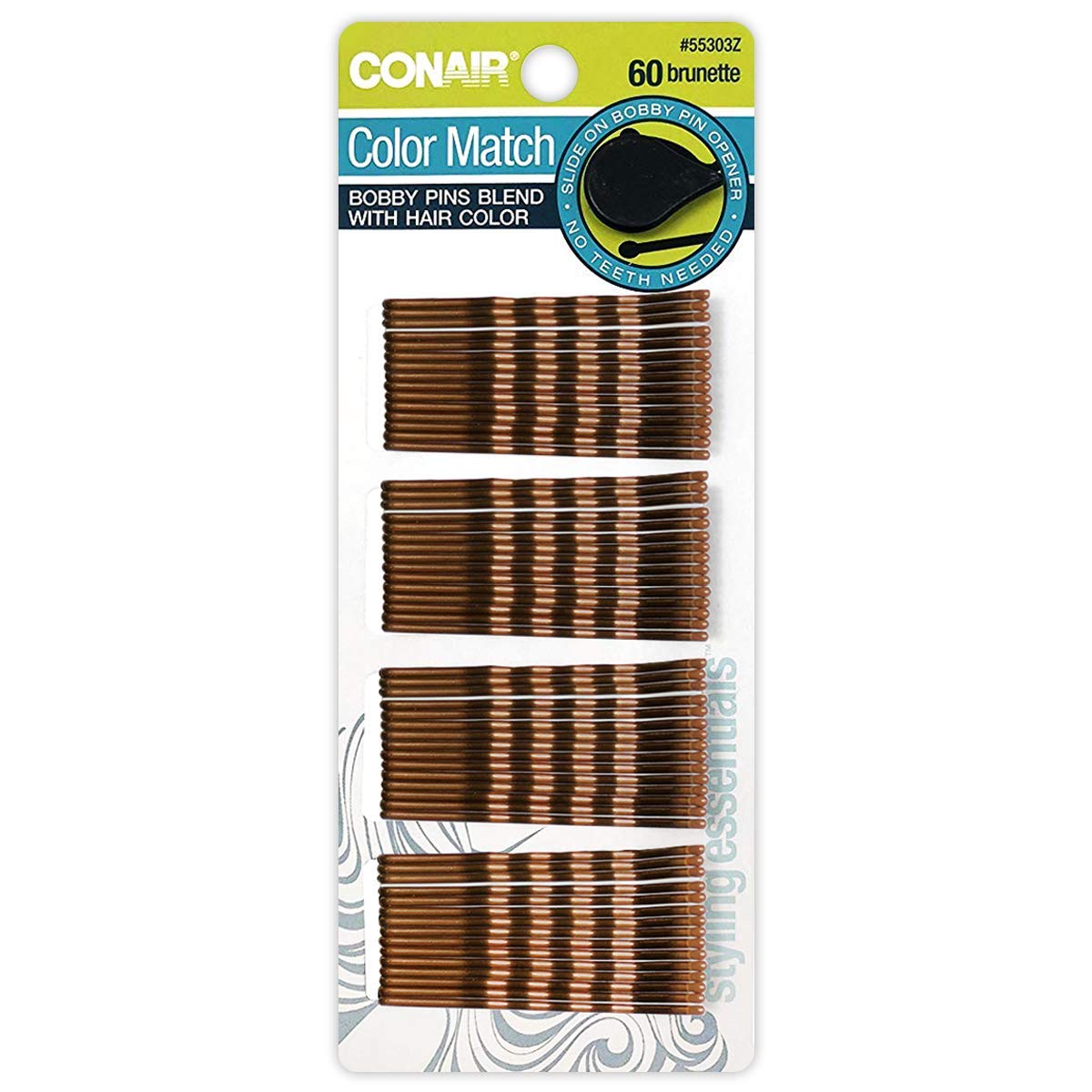 Foto 2 pulgar | Bobby Pins Conair Color Match Brunette, 60 Unidades, Paquete De 1 Unidad - Venta Internacional.