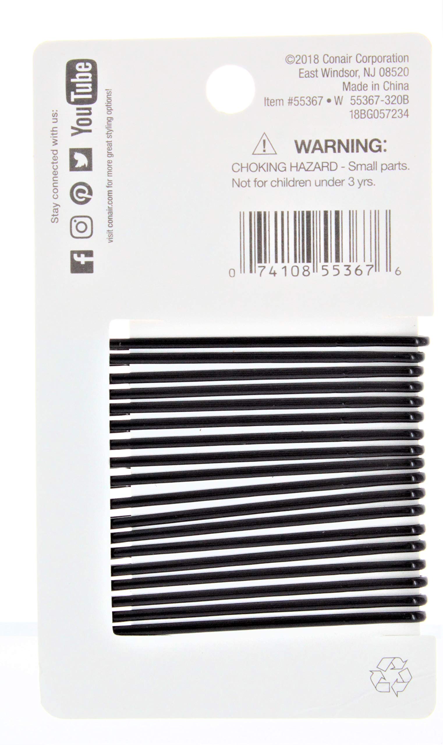 Foto 3 pulgar | Bobby Pins Conair Styling Essentials Firm Hold 18 Black - Venta Internacional.