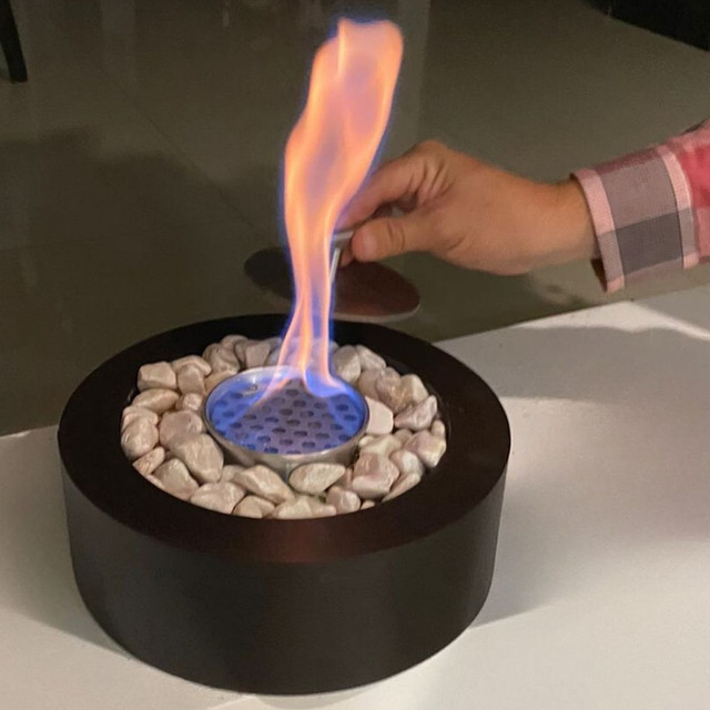 Foto 4 pulgar | Chimenea Decorativa Redonda Beautifull Home Chocolate Base Alcohol