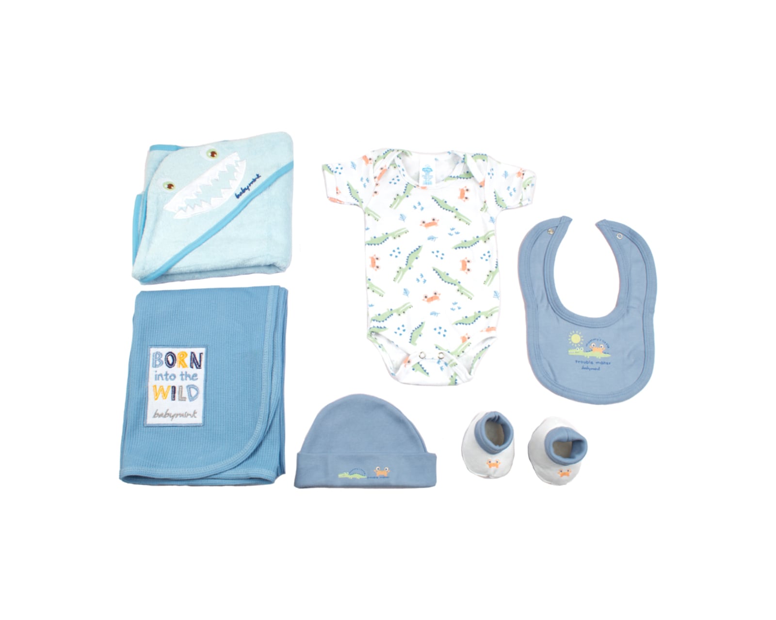 Set Baby Shower 7 Pzas Baby Mink Bm25m Azul $749