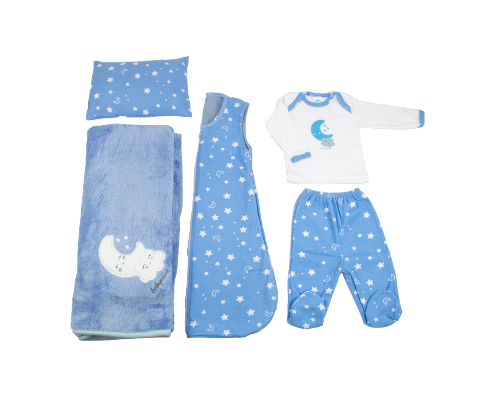 Set Dulces Sueños Bebé Baby Mink 5 Pzas Bm27m Azul