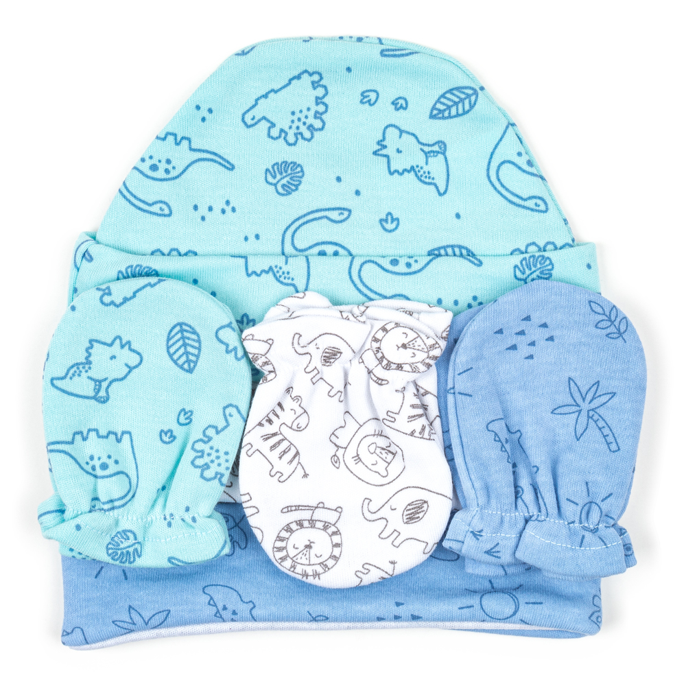 Foto 3 pulgar | Set Gorrito Y Manoplas Baby Mink Bm11M Azul 3 Pzas