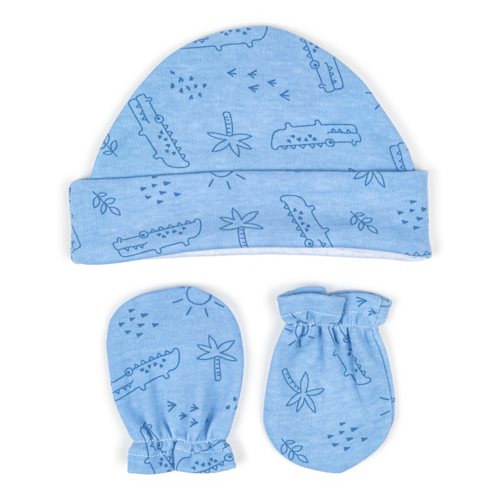 Foto 6 pulgar | Set Gorrito Y Manoplas Baby Mink Bm11M Azul 3 Pzas